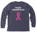 TEAM GENENTECH, a Heather Midnight Navy Premium Long Sleeve Tee (back-view)