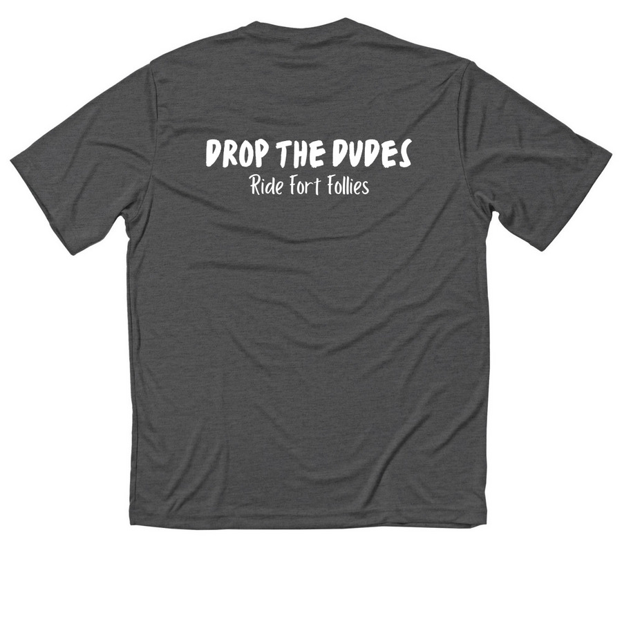 Drop the Dudes Athletic Tops, a Iron Grey Heather Classic Performance Tee (back-view)