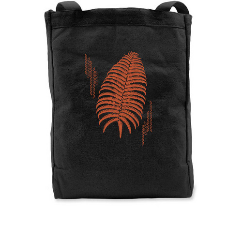 Plants of Hawai?i: ?Ama?u Fern Tote, a Black Recycled Cotton Tote Bag