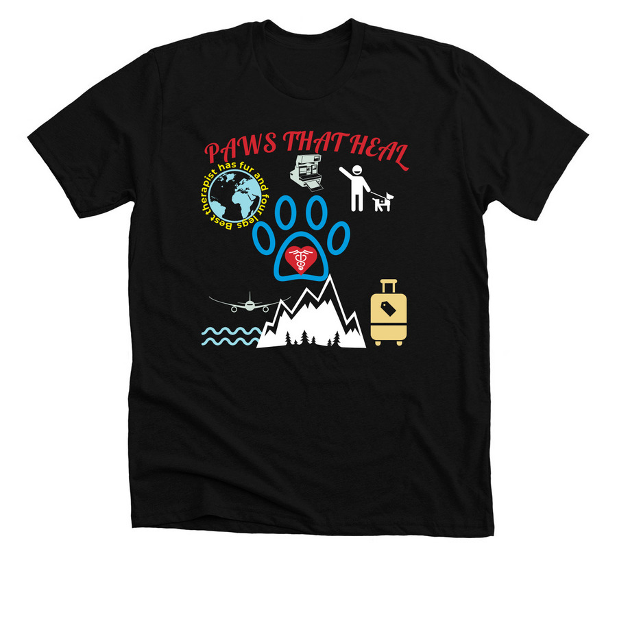 Paws That Heal, a Solid Black Blend Premium Unisex Tee
