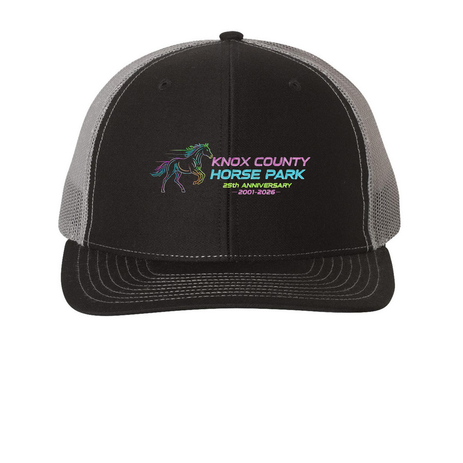 Still Galloping Strong ? 25 Years and Glowing, a Black/ Charcoal Printed Snapback Trucker Cap