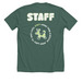 STAFF 2026, a Heather Forest Premium Unisex Tee (back-view)