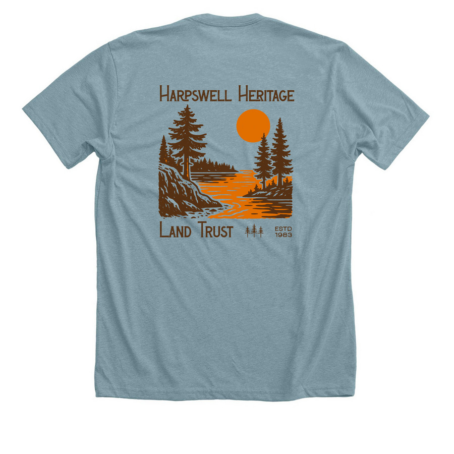 Heritage Collection Shirts, a Heather Blue Lagoon Premium Unisex Tee (back-view)