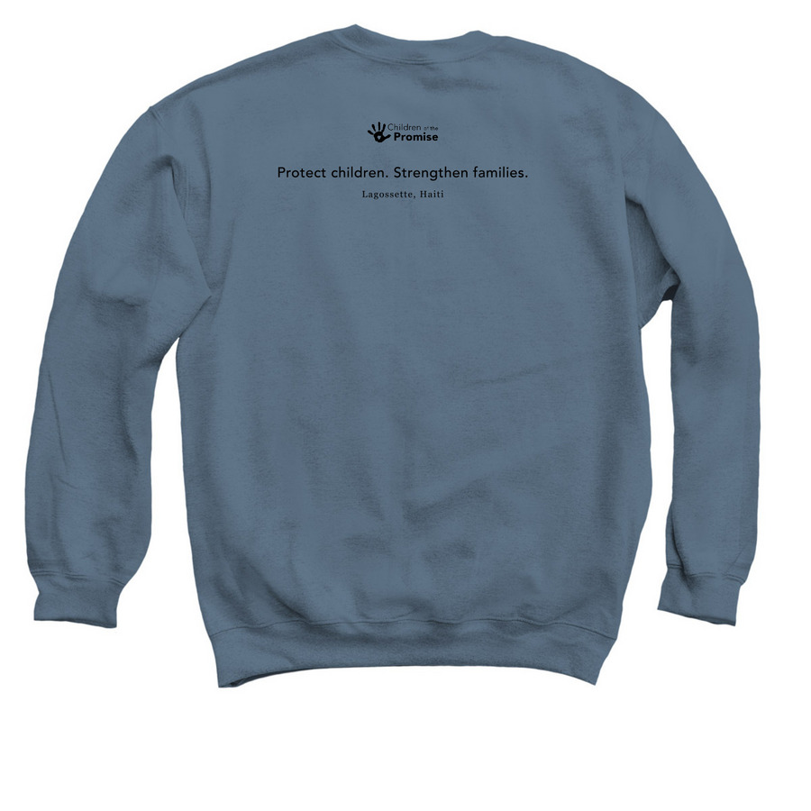 COTP Handprint Sweatshirt & Crewneck, a Indigo Crewneck Sweatshirt (back-view)