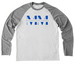 Miraculously Made, a Aluminum Grey/ Bright White Allmade Eco Triblend Colorblock Raglan Long Sleeve Tee