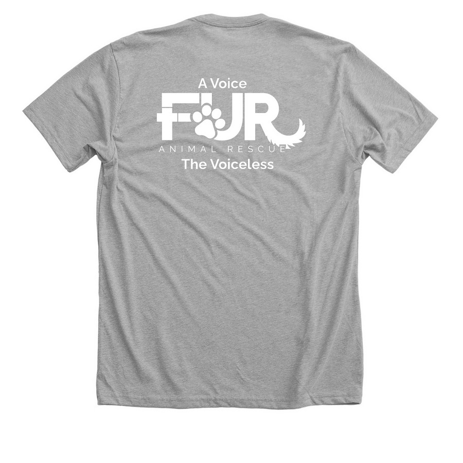 More Shirts FUR Paws, a Athletic Heather Premium Unisex Tee (back-view)