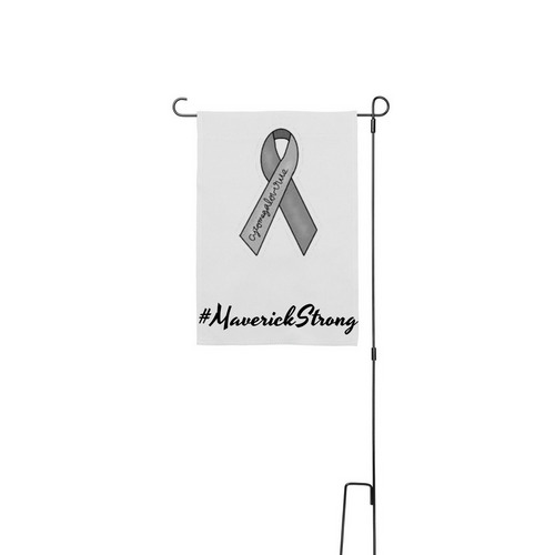 Yard flag w/ stake, a White 12" x 18" Yard Flag with Stake