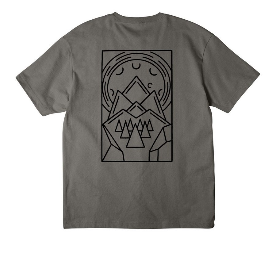Mountain Declination, a Asphalt Unisex Heavyweight Tee (back-view)