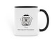 Monkey Mug (Gossip), a Black Two-Tone Ceramic Mug