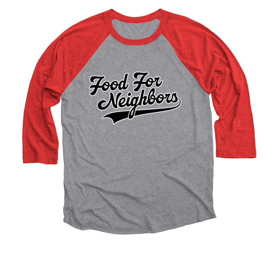 Baseball Jersey, a Red and Premium Heather 3/4 Sleeve Baseball Tee