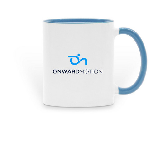 Onward Motion, a Light Blue Two-Tone Ceramic Mug