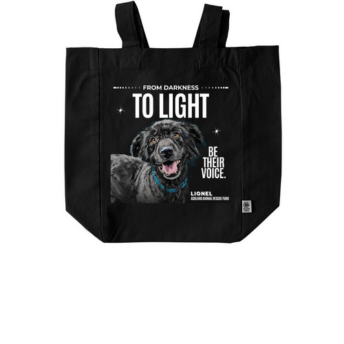 From Darkness to Light - Lionel's Story, a Black Recycled Cotton Tote Bag