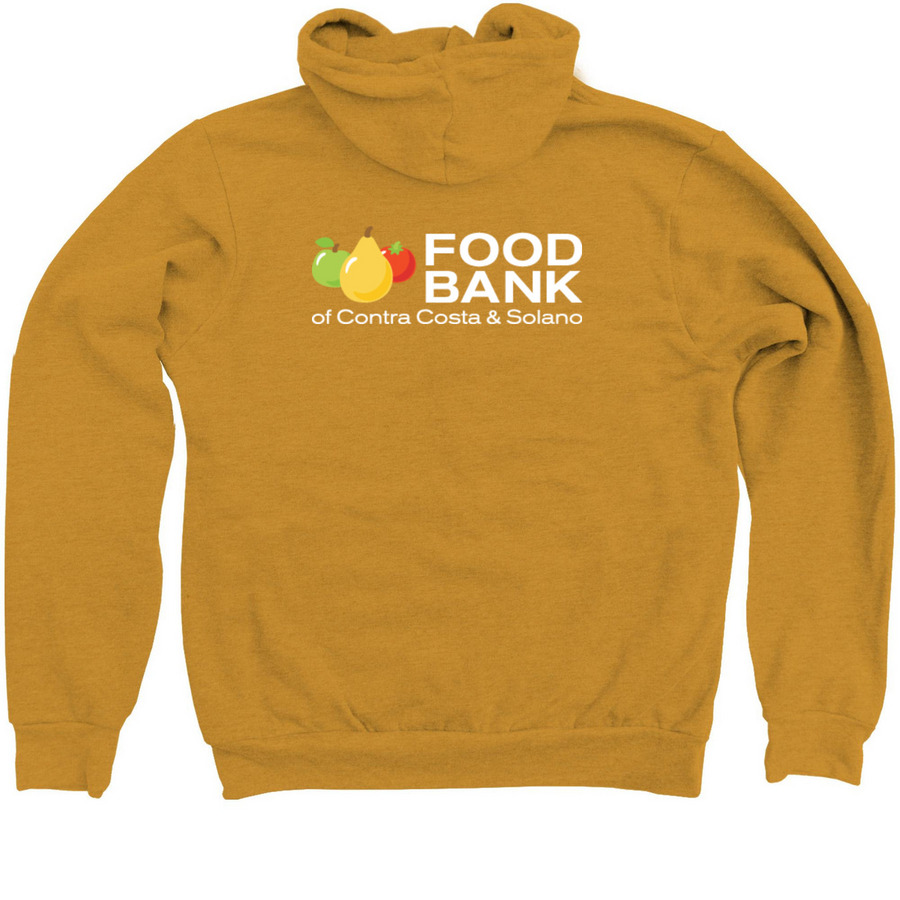Food Bank Classic Logo, a Heather Mustard Zip Up Hoodie (back-view)