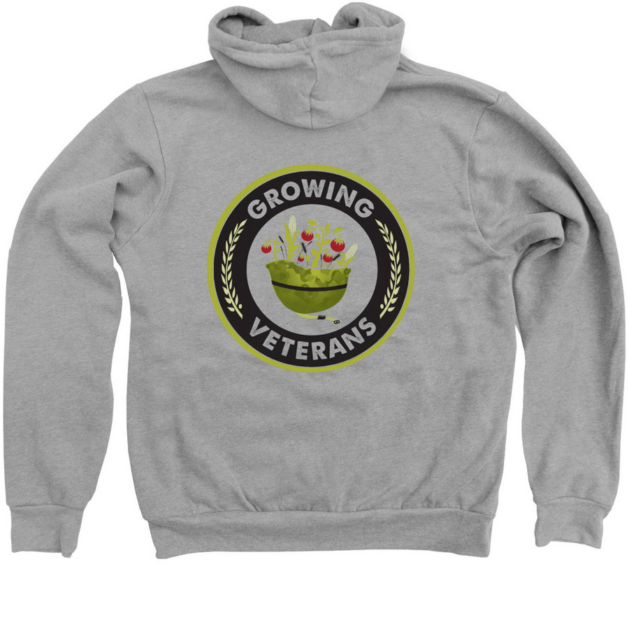 OG Growing Veterans, a Athletic Heather Zip Up Hoodie (back-view)