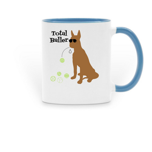Total Baller Mug, a Light Blue Two-Tone Ceramic Mug