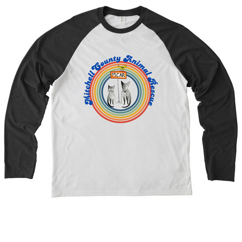 MCAR, a Space Black/ Bright White Allmade Eco Triblend Colorblock Raglan Long Sleeve Tee