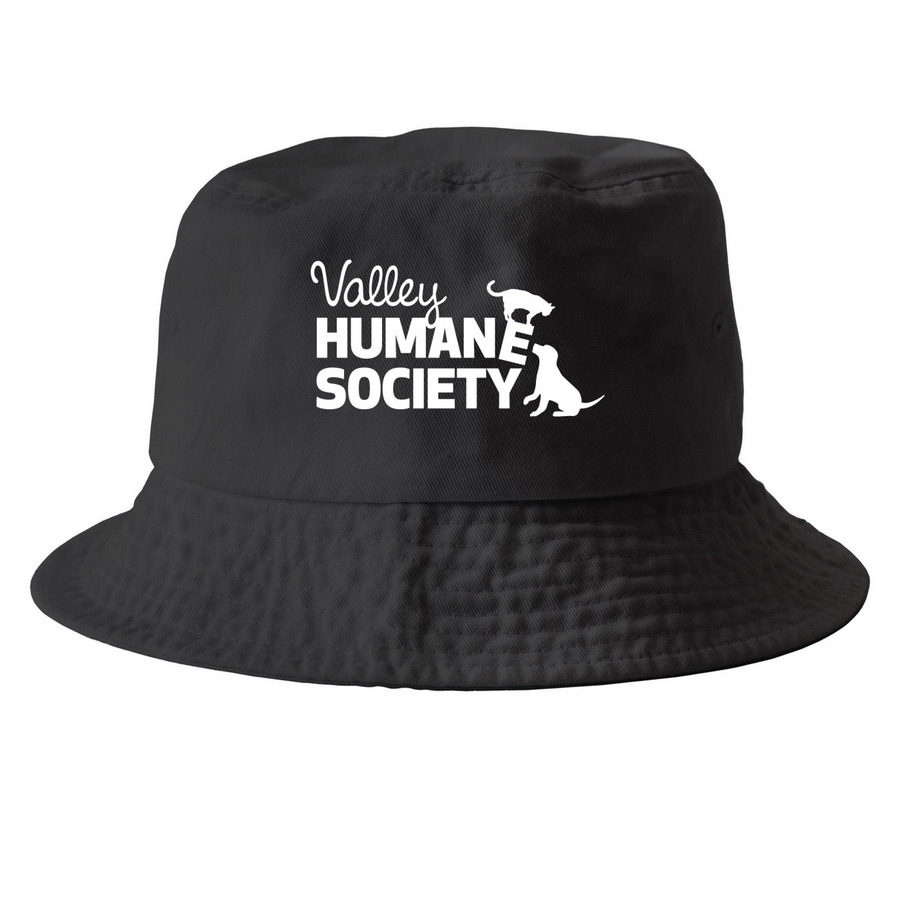 Valley Humane Bucket Hats, a Black Printed Bucket Hat
