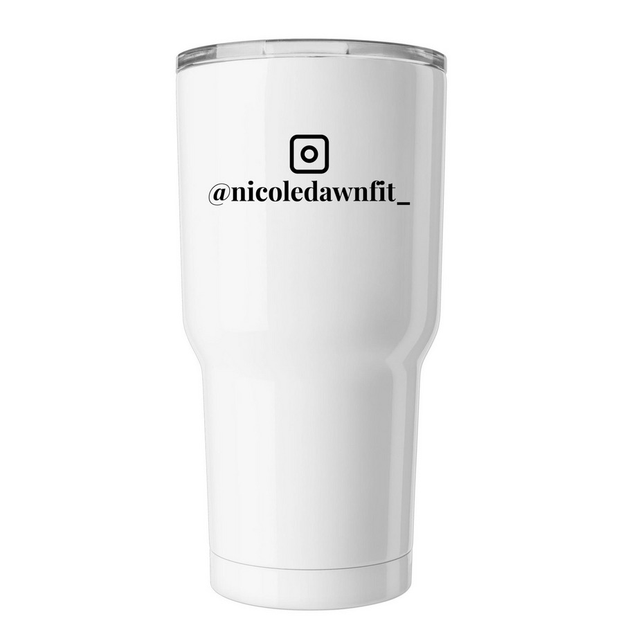 Logo Tumbler&nbsp;, a White Insulated Tumbler (back-view)