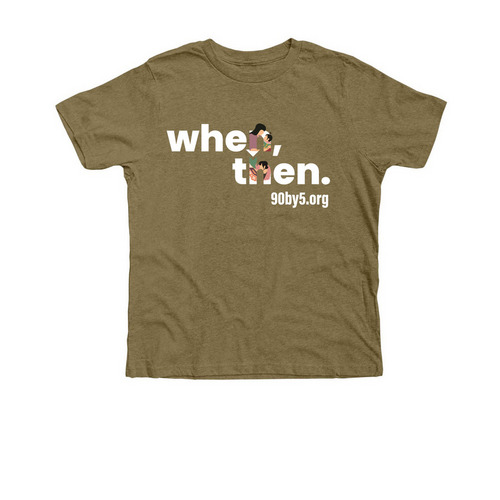 90by5 Youth Tee, a Heather Olive Premium Youth Tee