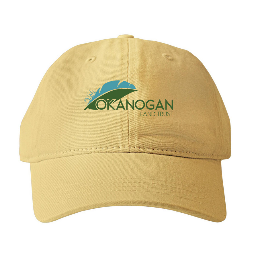 Top it off - with an OLT hat!, a Mustard Printed Pigment Dye Baseball Cap