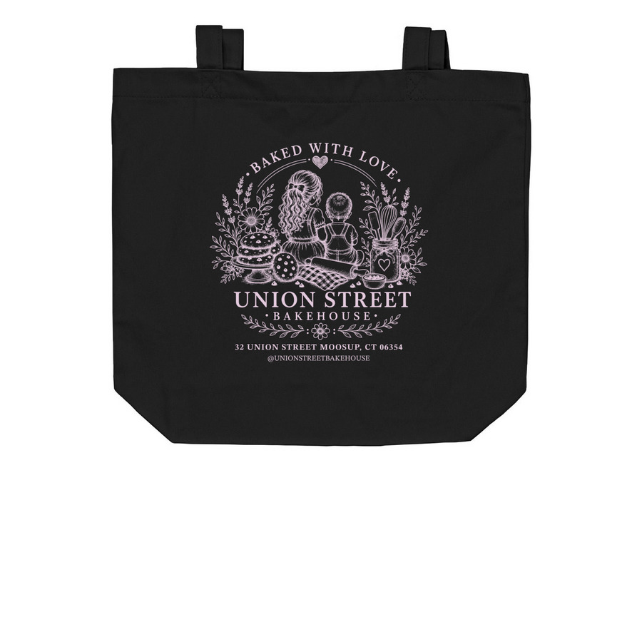 Union Street Cookie Bag, a Black Organic Cotton Tote Bag