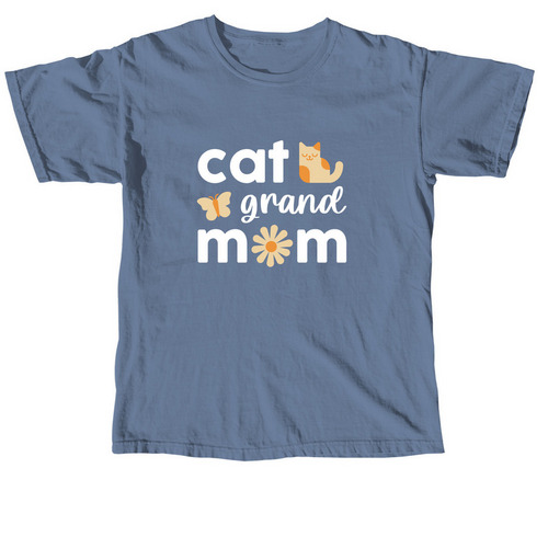 Cat Grand Mom, a Blue Jean Comfort Colors Unisex Tee