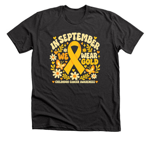 In September We Wear Gold, a Dark Grey Heather Premium Unisex Tee