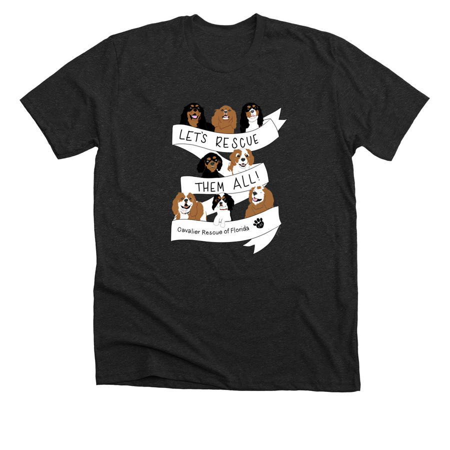 CRF "Let's Rescue Them All" Apparel, a Dark Grey Heather Premium Unisex Tee