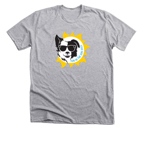 Fun in the Sun Flyball 2022, a Athletic Heather Premium Unisex Tee