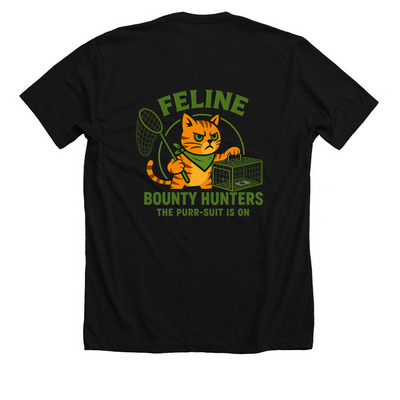 GMSP - Feline Bounty Hunters, a Solid Black Blend Premium Unisex Tee