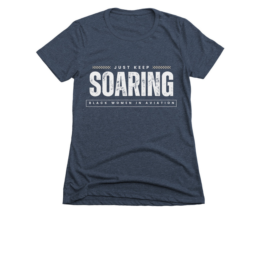 Soaring BWIA Apparel, a Midnight Navy Women's Slim Fit Tee