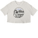 Leah, a Vintage White Women?s Cropped Cotton Tee
