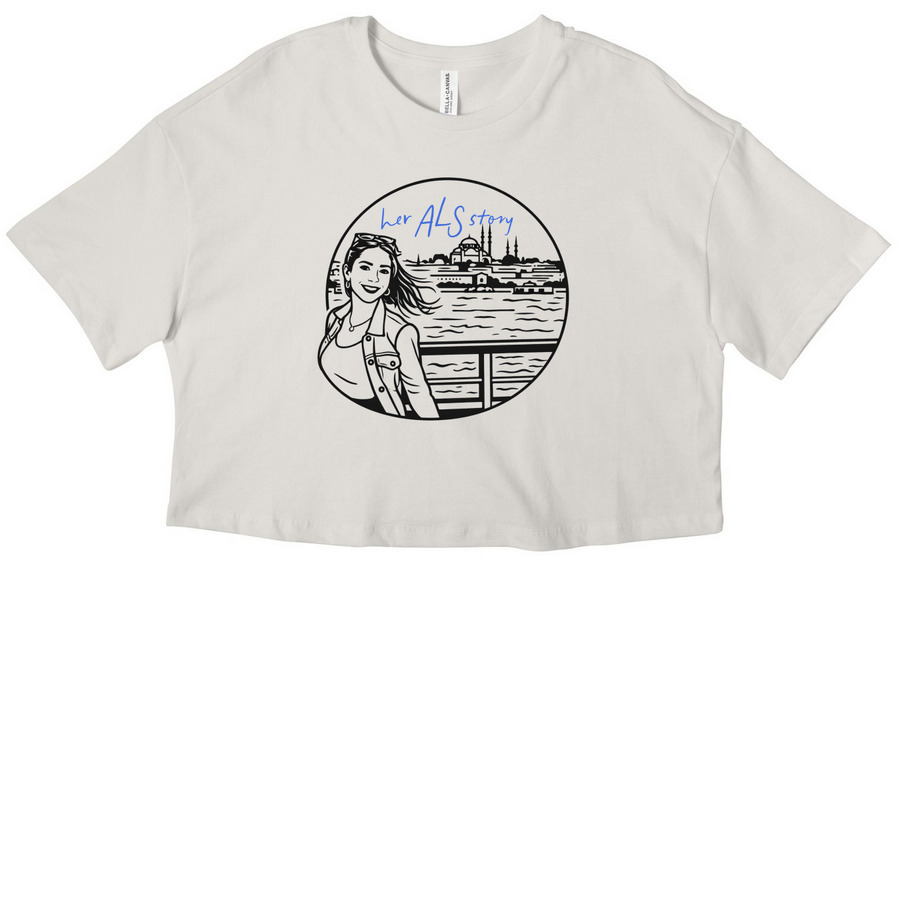 Leah, a Vintage White Women?s Cropped Cotton Tee