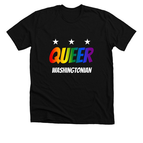 Queer Washingtonian, a Solid Black Blend Premium Unisex Tee