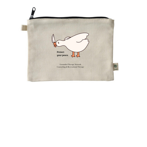 Peace Goose Bag, a Natural 9"x7" Hemp Blend Pouch