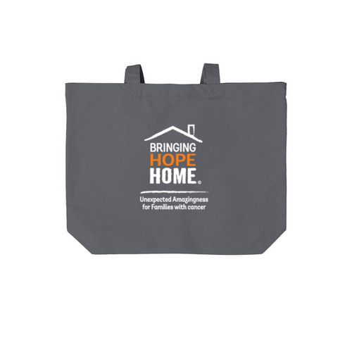 Bringing Hope Home Tote Bag, a Storm Grey Cotton Canvas Tote Bag