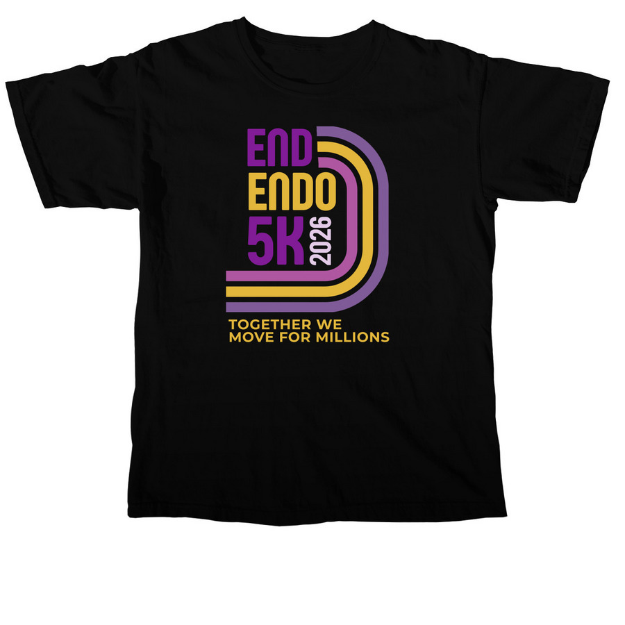 End Endo 5K Comfort T-Shirt Retro Dark, a Black Comfort Colors Unisex Tee
