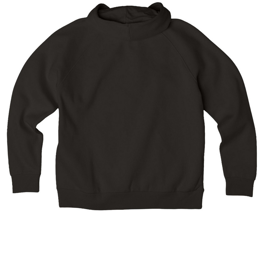 Beam Meow Up, a Deep Black Allmade Organic CVC Pullover Hoodie (back-view)