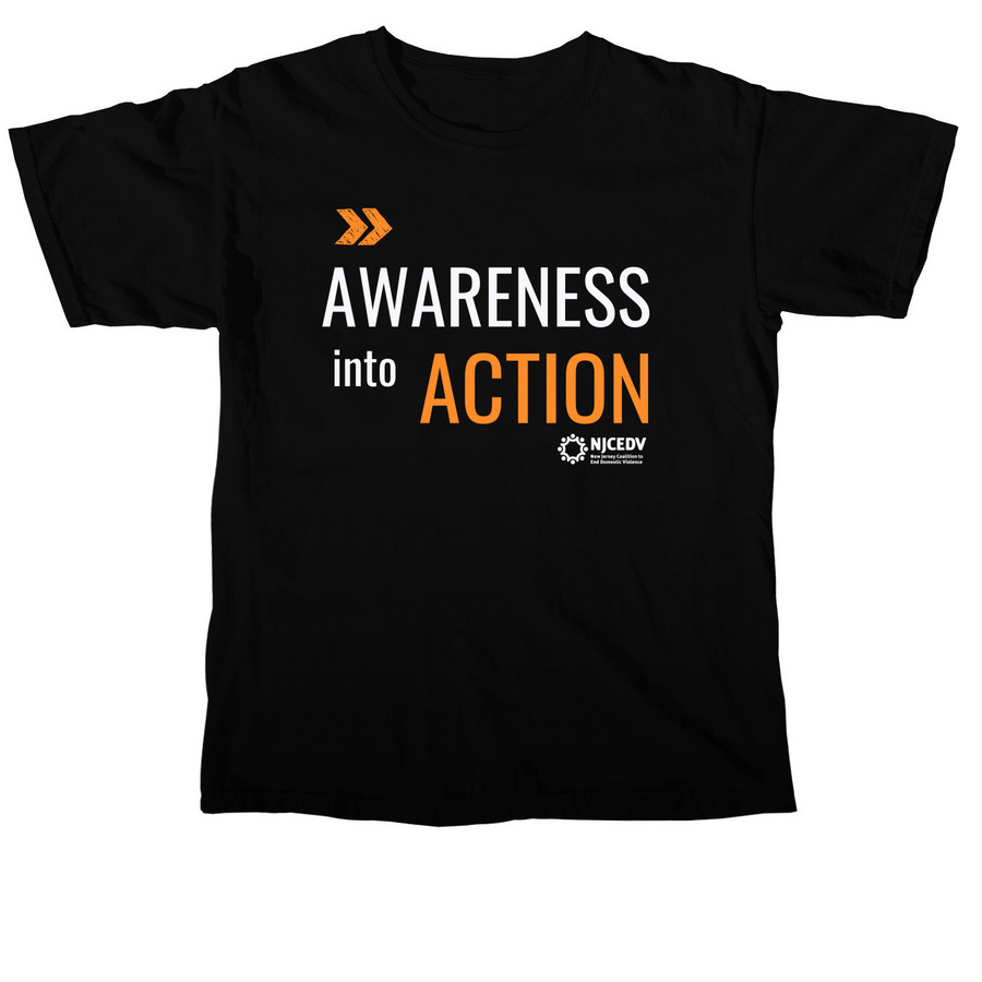 Awareness into Action, a Black Comfort Colors Unisex Tee