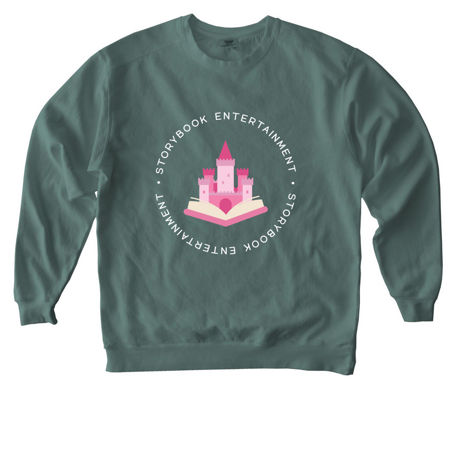 Storybook Round Logo, a Blue Spruce Comfort Colors Crewneck Sweatshirt