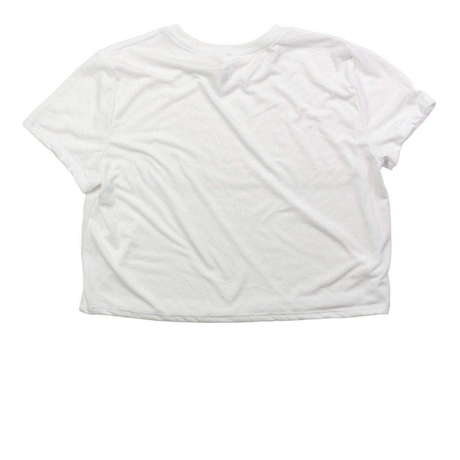 Outfit Repeater, a White Women?s Flowy Cropped Tee (back-view)
