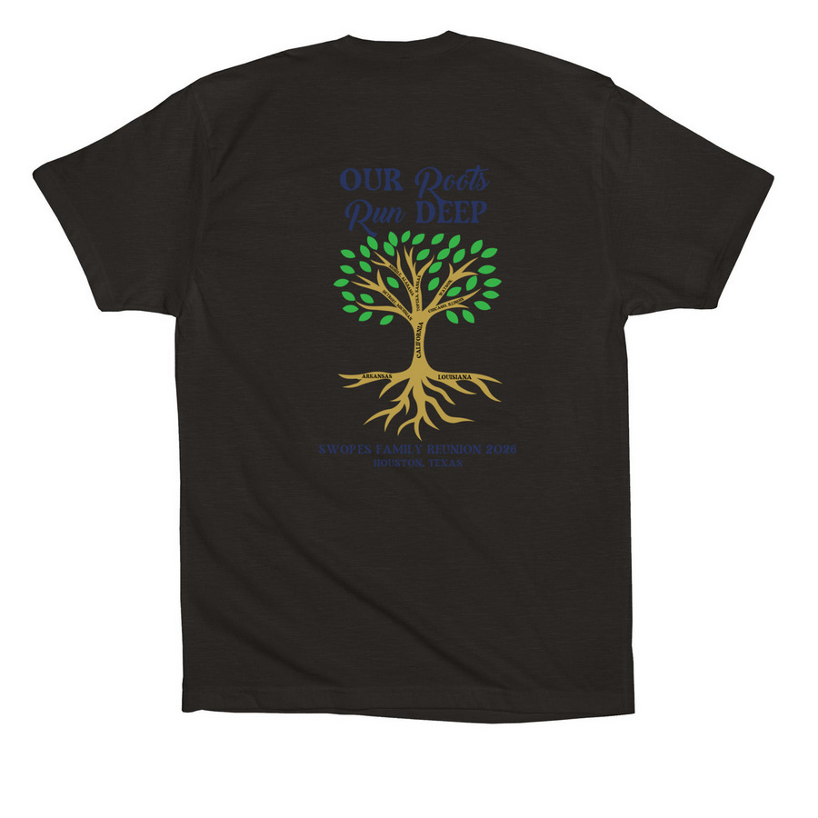 Swopes&nbsp;, a Black Premium Cotton Tee (back-view)