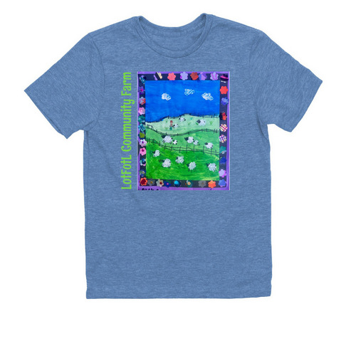 LotFotL Community Farm 2026 Design Runner Up, a Azure Blue Allmade Youth Eco Triblend Tee