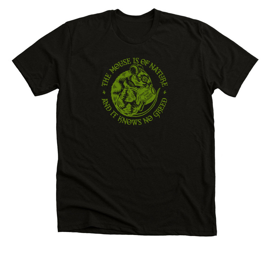 The Mouse is Of Nature, a Solid Black Blend Premium Unisex Tee