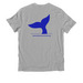 Blue Whale Tail Design, a Granite Grey Heather Allmade Organic Cotton Unisex Tee (back-view)