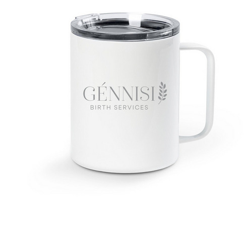 Midwife at Your Cervix, a White Stainless Steel Travel Mug