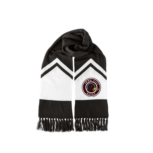 Ducks Scarf, a Black/ White Two-Tone Gameday Scarf