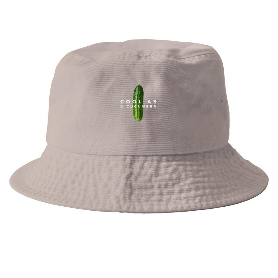 Cool As a Cucumber | Hat, a Khaki Printed Bucket Hat