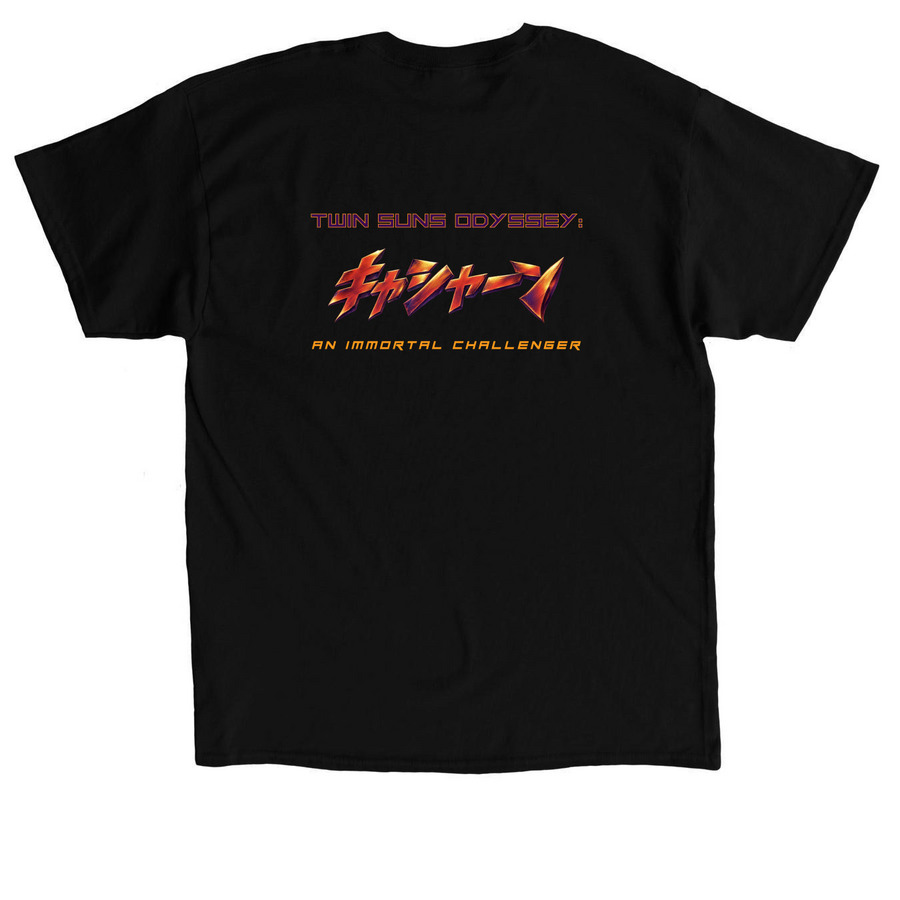 Twin Suns Odyssey, a Black Classic Unisex Tee (back-view)