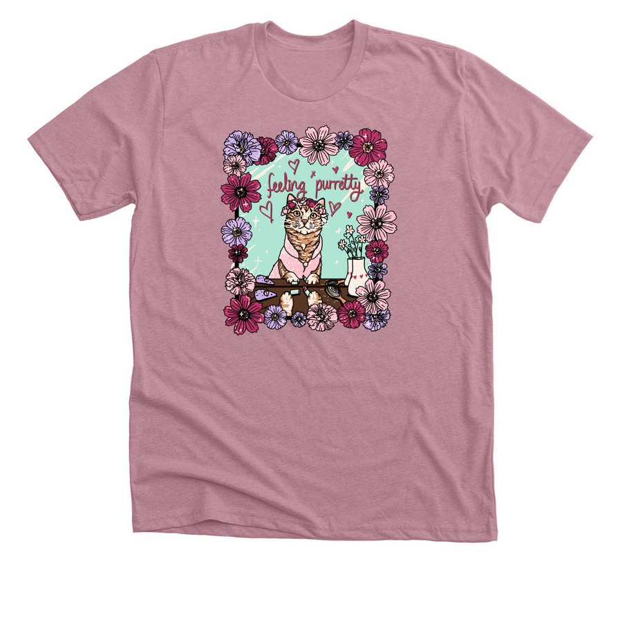 Feeling Purretty Honey, a Heather Orchid Premium Unisex Tee